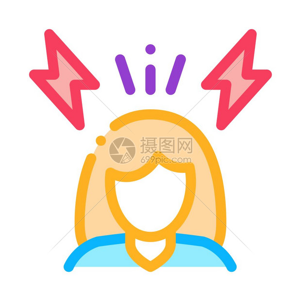 突出女图标矢量大纲强调女符号孤立的轮廓符号图示突出女图标矢量示