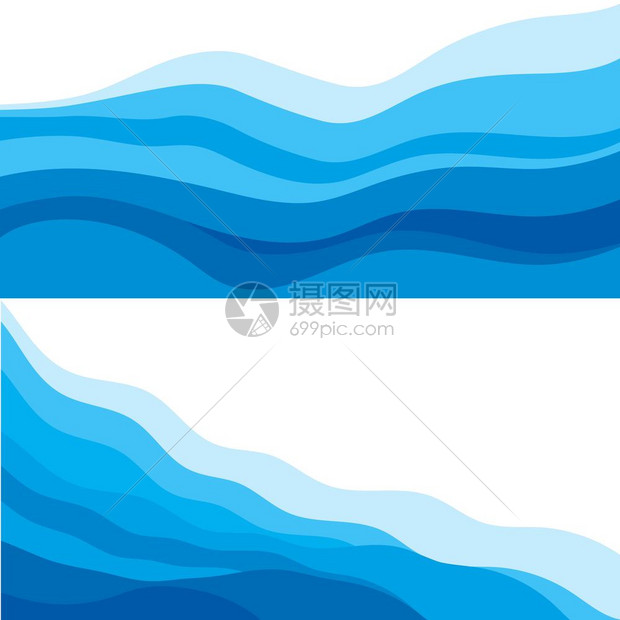 抽象海浪波纹矢量背景图