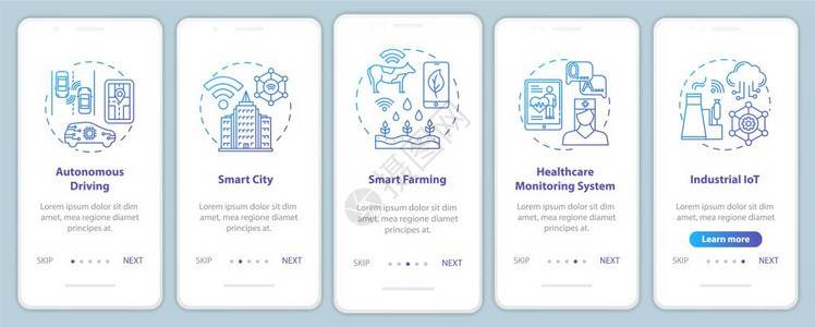 5g安装移动应用程序页面屏幕矢量模板的移动应用程序技术智能城市自主驾驶通过网站步骤并配有线插图uxig智能手机界面概念背景图片