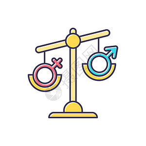 男性女性图标雄和雌激素不平衡的颜色图标男女比例的别符号不平衡的