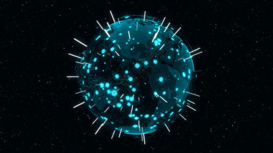 3d数字地球展示了全企业际人员在恒星和空间背景中旋转的全球网络连接概念现代信息技术和全球化概念图片