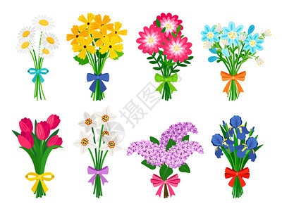 鲜花花束矢量元素图片