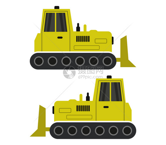 绿色六轮推土汽车左右对比图图片