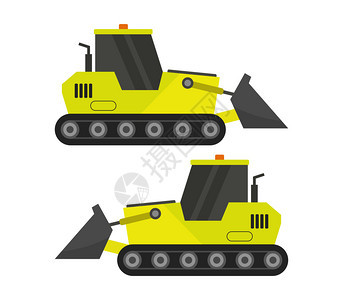 黄色链条轮挖掘机设计对比图图片