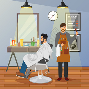 头发 造型理发店概念说明插画