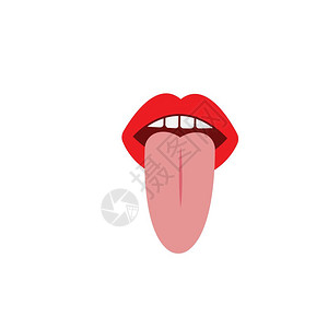 微笑销售舌头图标矢量插设计模板插画