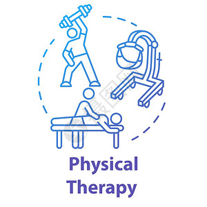 国外康复运动训练物理治疗概念图标锻炼按摩血压学康复程序体操思想的