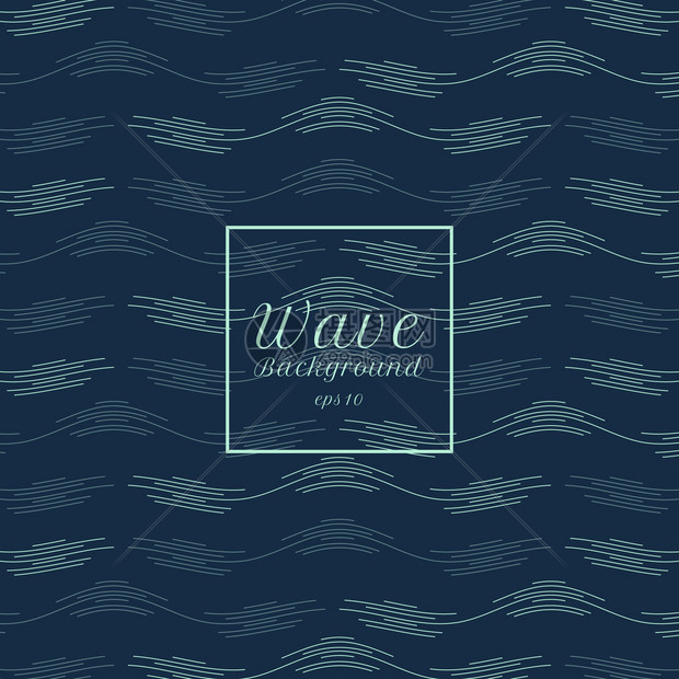 抽象蓝色水浪线图案背景矢量解