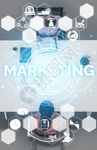在线商业概念的数字营销技术解决方案图形界面显示通过社交媒体在数字广告平台上在线市场促进战略的分析图数字的高清图片素材