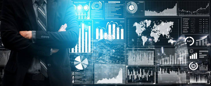 显示未来利润分析计算机技术在线营销研究和数字业务战略信息报告的图形界面图片
