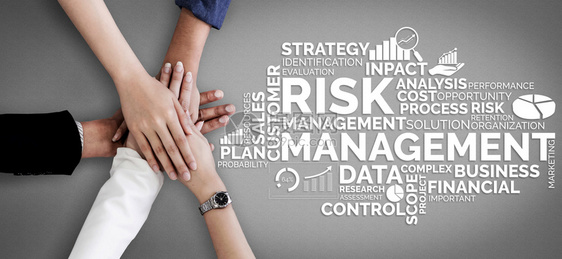 商业投资概念的风险管理和评估现代图形界面显示风险计划分析的战略符号以控制不可预测的损失和建立财务安全图片
