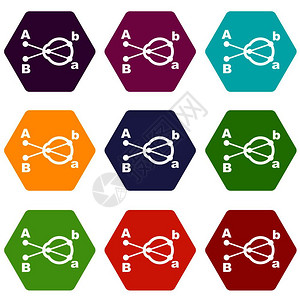 超cia超opia图标组9个相近的图标组在白色上隔离用于web个矢量插画