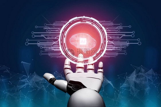 3d使未来机器人技术开发工智能和机器学习概念成为未来机器人技术开发3d为人类未来生命进行全球机器人生物科学研究图片