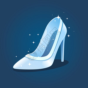 精彩的赌神风采灰姑娘玻璃鞋童话概念插画