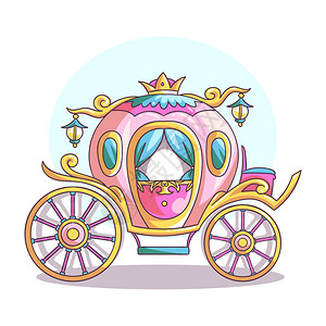 精彩青果童话仙女公主马车插画