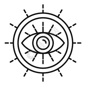 矢量图标用于在白色背景上孤立的网络设计圆眼魔力图标大纲样式插画