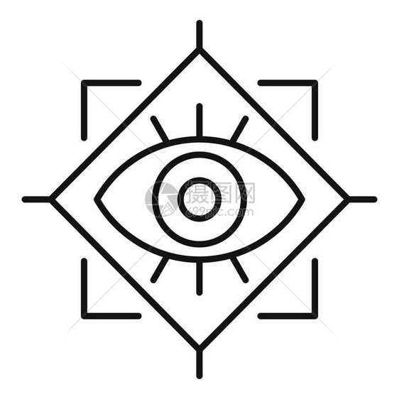 精神眼图标用于孤立白色背景的网络设计精神眼图标外观样式图片