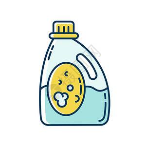 漂帘清洁产品包液化白剂亚麻布漂瓶化学物质清洁衣污点除剂插画