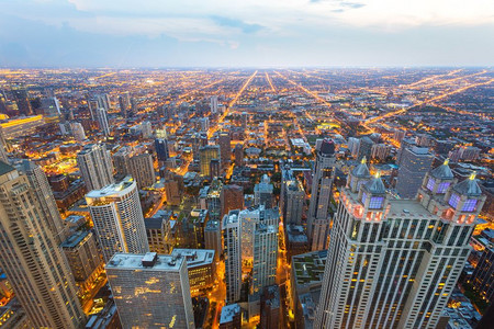 日落时北芝加哥伊迪诺亚图片