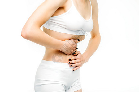 腹部疼痛胃有问题的女人图片
