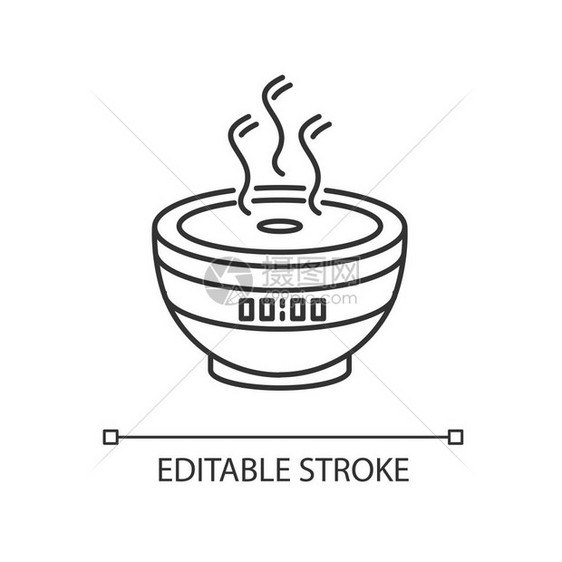 带有计时器的空气过滤现代设备像素完美线图标湿化设备细线可定制的插图等宽符号矢量孤立的大纲绘制可编辑中风图片