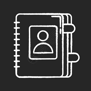 故事板标志黑色背景上的红粉白图标个人日记带有书签的商业组织者电话