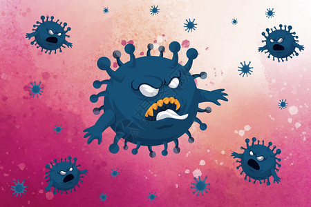 新型冠状病毒背景插画_新型冠状病毒背景卡通_新型冠状病毒背景插图