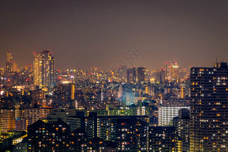 城市夜幕景色与办公楼的背景图片