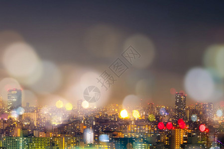 城市夜幕景色与办公楼的背景图片