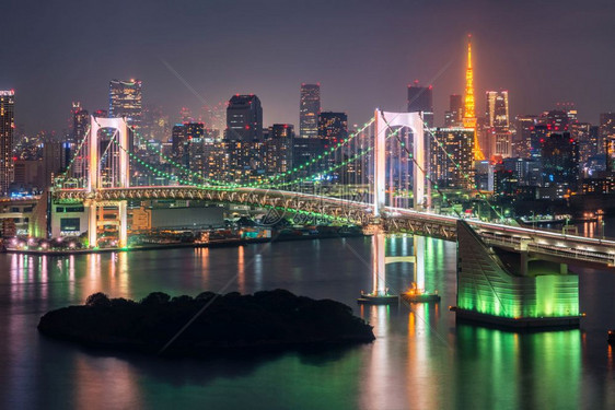 东京天线有塔和彩虹桥东京日本图片