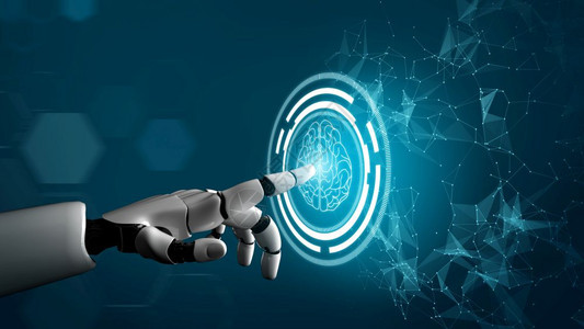 3d使未来机器人技术开发工智能和机器学习概念成为未来机器人技术开发3d为人类未来生命进行全球机器人生物科学研究图片