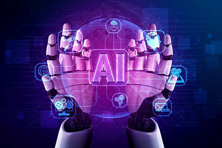 3d提供人工智能对机器人和的开发进行研究以促人们的未来生活数字据挖掘和计算机大脑的器学习技术设计背景图片