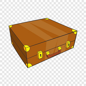任何网络设计背景上卡通风格的古棕色手提箱图标古棕色手提箱图标卡通风格图片