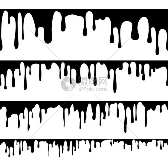 滴液体矢量的油漆抽象当前油漆污渍巧克力糖浆泄漏孤立的插图水平无缝抽象的墨水油漆流泥浆设计孤立的插图滴液体矢量的油漆孤立插图图片