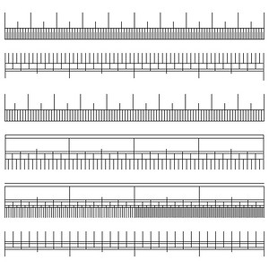 不同类型单位距离测量工具长度测量比例图孤立示大小指标组矢量黑色水平测量标尺毕业不同单位距离图片