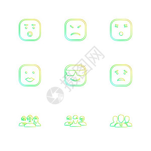 emoji表情微笑快乐悲伤哭泣笑raomntic爱愤怒困惑英俊紧张善良图标矢量设计公寓收藏风格创意图片