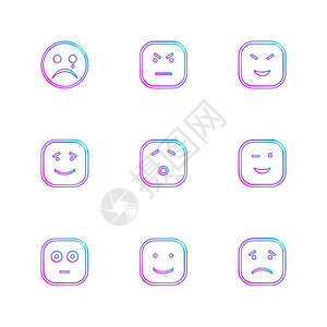 emoji表情微笑快乐悲伤哭泣笑raomntic爱愤怒困惑英俊紧张善良图标矢量设计公寓收藏风格创意图片