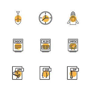 spade240工程ptx电源点zip压缩docxls优秀文件csapk和roidcn矢量设计平坦收藏风格创意图标图片