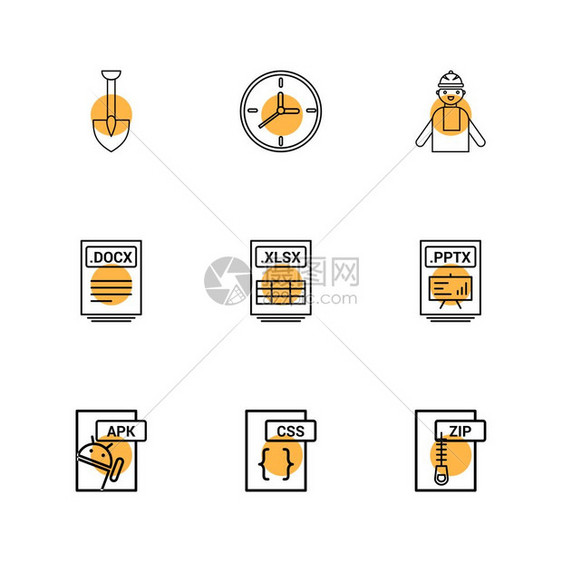 spade240工程ptx电源点zip压缩docxls优秀文件csapk和roidcn矢量设计平坦收藏风格创意图标图片
