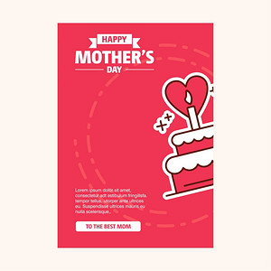 幸福的母亲一天甜美的背景gretincard平板设计可以添加文本用于网络设计和应用程序界面也可以用于信息图矢量图片