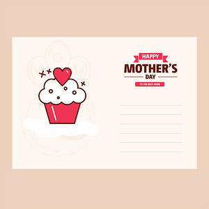 幸福的母亲一天甜美的背景gretincard平板设计可以添加文本用于网络设计和应用程序界面也可以用于信息图矢量图片