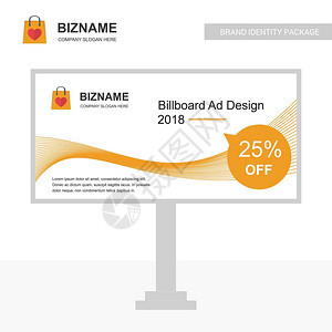 广告板设计矢量装有购物袋标志用于网络设计和应用程序界面对信息图也有用矢量图说明图片