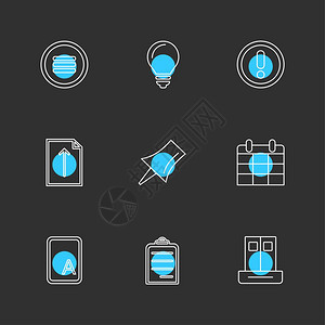 用户界面按钮应用程序多媒体扬声器音哑时钟菜单纸针bin下一个背图标矢量设计平板收藏风格创意图片