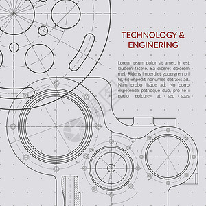 带有技术机械绘制蓝图的抽象矢量技术和工程背景带有机械绘制蓝图的横幅带有机械工程图解的蓝结构抽象矢量技术和机械绘制蓝图的工程背景背景图片