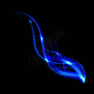 闪亮的蓝色光波矢量背景光线小道波电亮度照的插图闪蓝色光波矢量背景图片