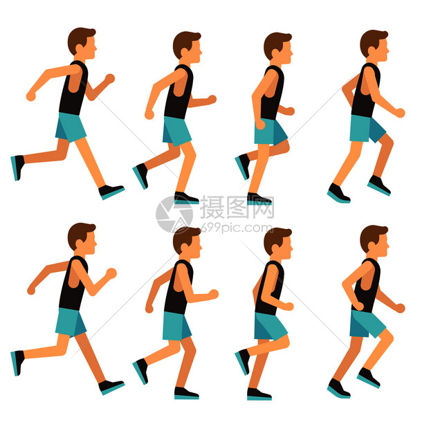运行动者在曲目画框架示意图序列矢量插中运行动者男子活运行跑者开始行动者示意图序列矢量插中运行动者图片
