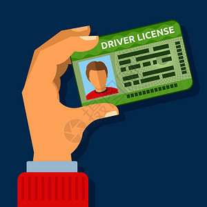 持有手身份证汽车驾驶执照的病媒说明持有驾驶执照的员汽车说明背景图片
