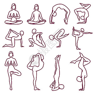 瑜伽配制了矢量光影静脉健身女练习一套瑜伽姿势轮廓说明女身体装扮瑜伽配了矢量光影切片健身女练习套装图片