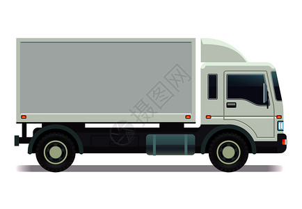 面包车带集装箱运输卡车图示图片