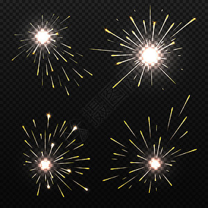 明亮的魔法火花效应燃烧的本加林灯火花的矢量明亮的魔法火花效应圣诞节假期插图神奇的火花效应矢量图片